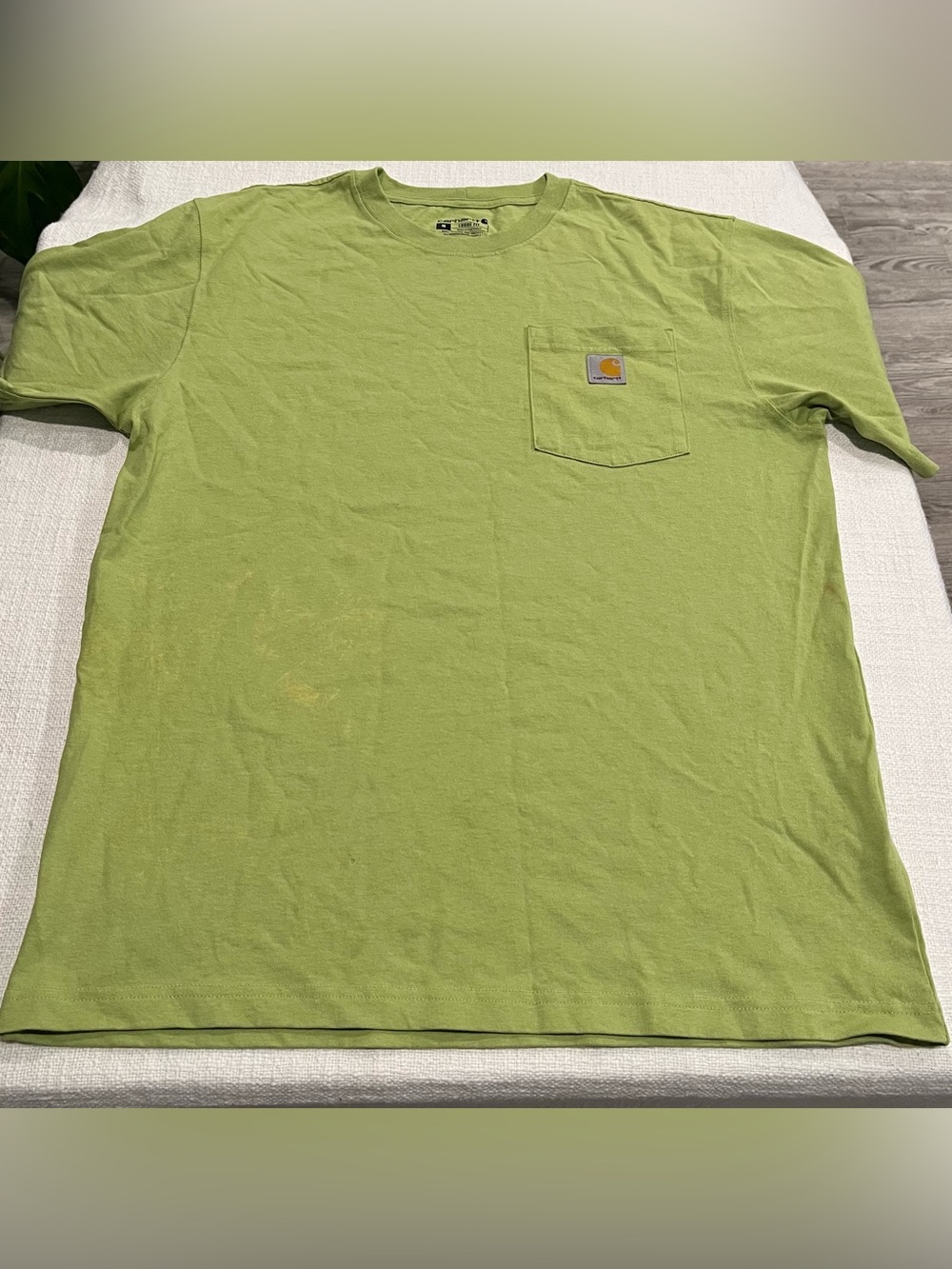 Carhartt K87 Heavyweight Pocket T-Shirt Loose Fit Lime Workwear Men's Medium